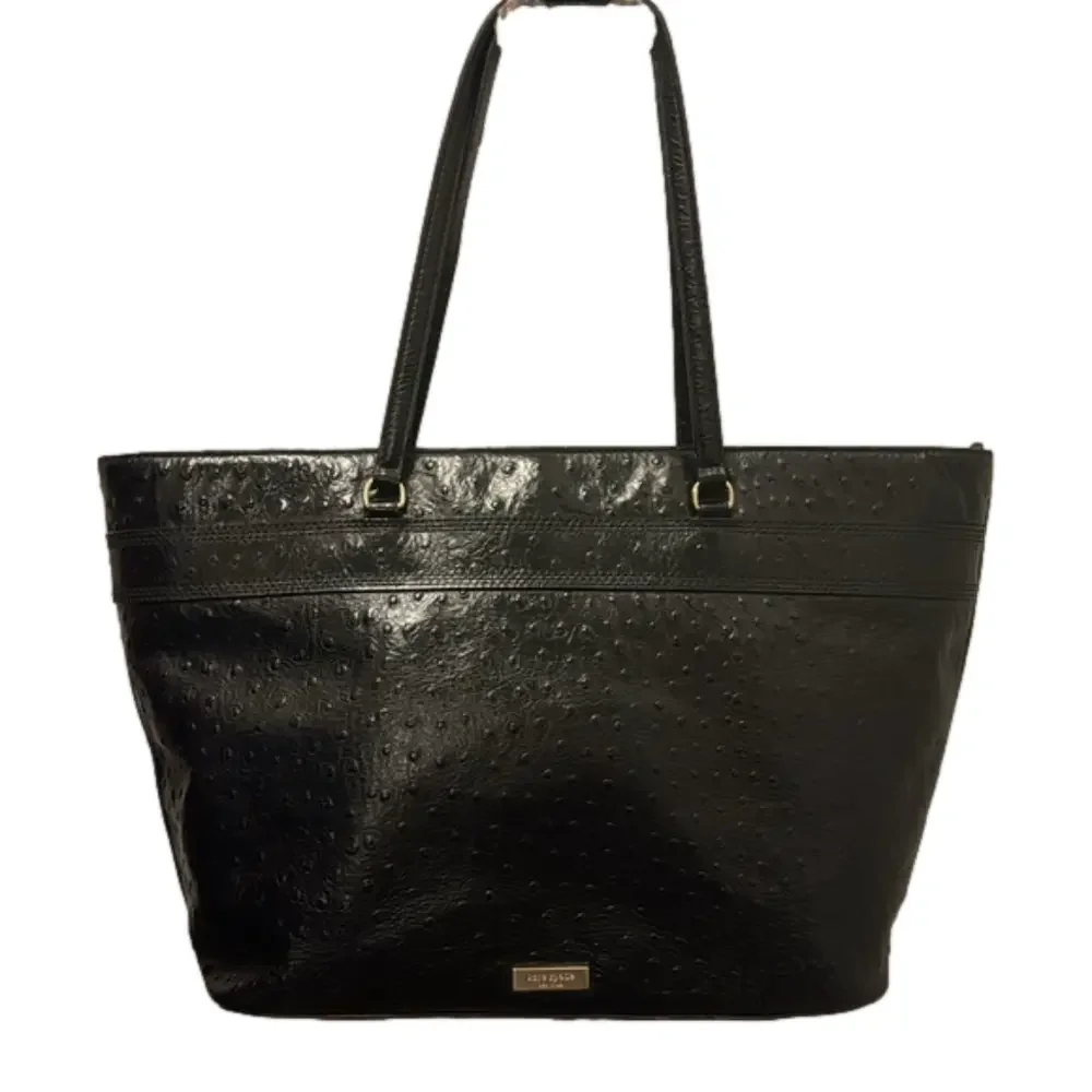 KATE SPADE ♠️ Harmony Valencia Road Black Leather Tote Ostrich Embossed bow